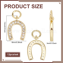 12шт латунные подвески из кубического циркония с микро-паве KK-BC0014-45A
