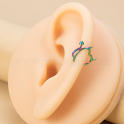 316l サージカルステンレススチール フープ ノーズリング  軟骨ピアス  邪悪な心  虹色  内径：8mm  ピン：0.8mm&nbsp;WGE451E-03