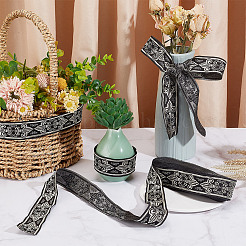 Ruban fleur de lys jacquard polyester style ethnique&nbsp;OCOR-WH0086-72A-01