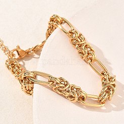 Bracelets unisexes en acier inoxydable 304 à maillons byzantins&nbsp;BJEW-G790-06G