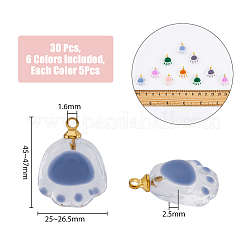 30шт 6 цвета прозрачные стеклянные подвески FIND-FH0006-67