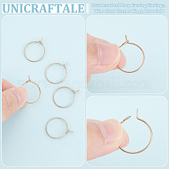 40 шт. фурнитура для сережек-колец из хирургической нержавеющей стали 316L STAS-UN0053-41RG