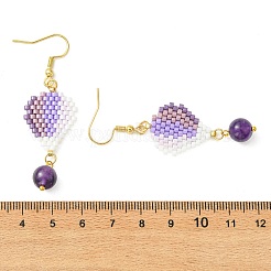 Orecchini pendenti a forma di mongolfiera con perline cilindriche in acciaio inossidabile 304.&nbsp;EJEW-MZ00820-02