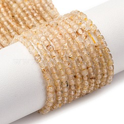 Нити бусин из натурального золота с рутилированным кварцем G-B142-C03-2x2mm