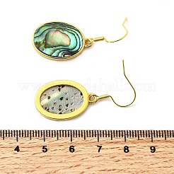 Латунные серьги с подвесками из натуральной ракушки пауа EJEW-M060-19C-G