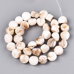 Нити бусин из натуральных пресноводных ракушек SSHEL-N040-15