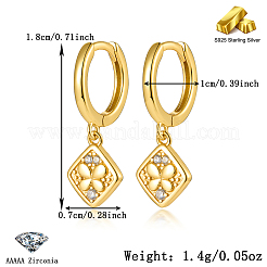 S925 серьги-кольца из стерлингового серебра с ромбами и бабочками FM5760