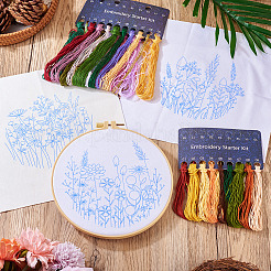 Diy Blumenmuster-Stickerei-Anfänger-Kits&nbsp;DIY-TAC0020-38