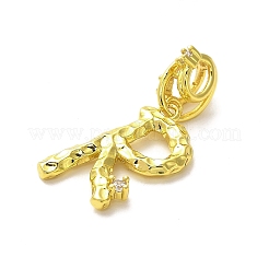 Placage en rack laiton micro pavé de zircone cubique breloques pendantes européennes&nbsp;KK-L210-015G-R