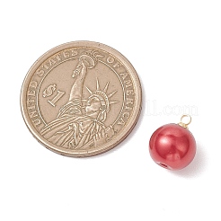 Круглые подвески из перламутрового стекла с латунными креплениями&nbsp;PALLOY-JF04896