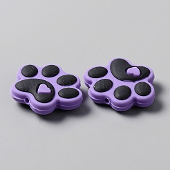 Экологически чистые силиконовые бусины с принтом собачьей лапы SIL-WH0008-45D