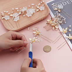 2 набор из 2 стилей цветочных гребней для волос из латуни OHAR-ME0001-04