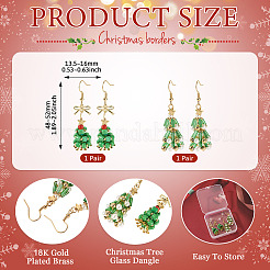 2 пара стеклянных висячих серег 2 стилей&nbsp;EJEW-TA00700