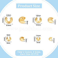 160 шт. 8 крышки для обжимных бусин из нержавеющей стали 304&nbsp;STAS-UN0053-50