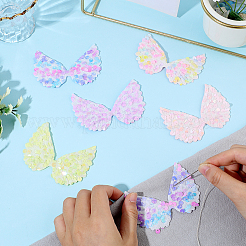 30 шт. 5-цветная полиэстеровая ткань с крыльями и пайетками&nbsp;DIY-GF0012-54