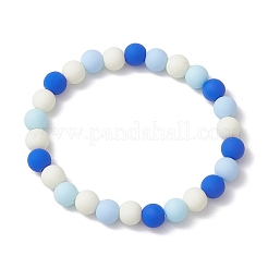 Set di braccialetti elasticizzati con perline acriliche in silicone imitato rotondo da 6 pz 6 colori 8mm&nbsp;BJEW-JB10792