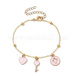 Bracelets à chaîne en laiton avec câble plat ovale&nbsp;BJEW-JB11602-03