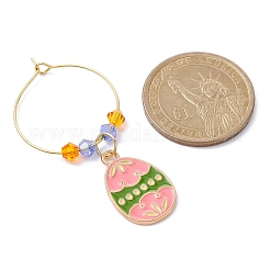 Пасхальное яйцо сплав эмали бокал для вина подвески AJEW-JO00204-01