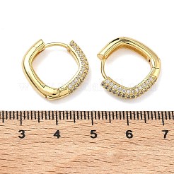 Messing Micro Pave klare Zirkonia Creolen&nbsp;EJEW-C182-07A-G