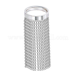 Кольца из нержавеющей стали с преувеличенной бахромой и простой цепочкой с кисточками для женщин EO0364