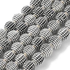 Круглые тибетском стиле шарики сплава TIBEB-O007-34-RS