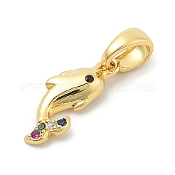 Подвески из листовой латуни с покрытием из прозрачного кубического циркония&nbsp;KK-S407-13G-C