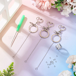 Schlüsselanhänger-Sets aus Legierung mit Lippenstift-Herz&nbsp;DIY-TA0014-02