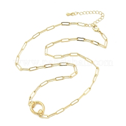 Латунные кольца звено скрепка цепи ожерелья&nbsp;LS-NJEW-A042-05G