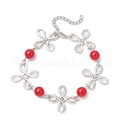 Bracelets à maillons en alliage de jade malaisien naturel pour femmes&nbsp;BJEW-JB11684-05
