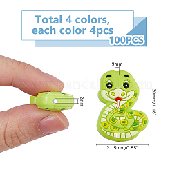 16шт 4 цвета силиконовые бусины SIL-HS0001-09