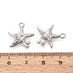 Подвески из сплава с гальваническим покрытием и имитацией жемчуга&nbsp;ENAM-T024-04P