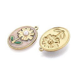 Подвески из нержавеющей стали 304 с эмалью и искусственным жемчугом из АБС-пластика&nbsp;STAS-T068-86A