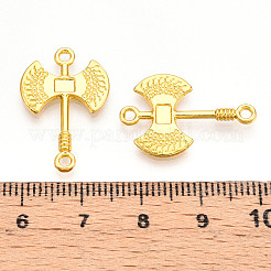 合金ダブルアックスコネクタチャーム  カドミウムフリー＆鉛フリー  18KGP本金メッキ  24x16x2.5mm  穴：1.5~1.6mm&nbsp;PALLOY-N176-125G