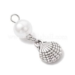 Подвески из сплава и пластика ABS с имитацией жемчуга на тему океана PALLOY-JF03879