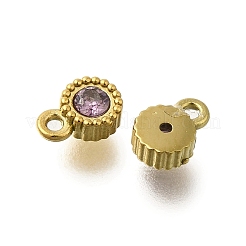 Ciondoli in acciaio inossidabile 304 con micro pavé di zirconi cubici&nbsp;STAS-U027-02G-09