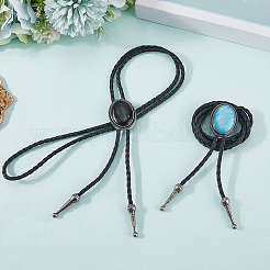 2 шт. 2-х цветное ожерелье-лариат из искусственной кожи NJEW-GF0001-16