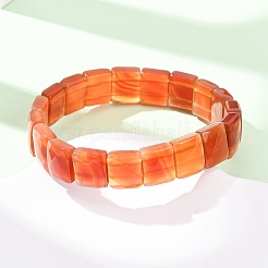 Bracelets extensibles en perles de cornaline naturelle teintées et chauffées&nbsp;BJEW-K251-08C
