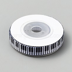 ポリエステルリボン  ブラック  ギフト装飾用  ピアノ  3/8インチ（10mm）  約5.00ヤード（4.57m）/ロール&nbsp;OCOR-WH0078-504A