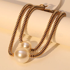 Пластиковый круглый кулон с имитацией жемчуга&nbsp;FS-WG332D2-01