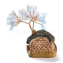 Смола и натуральный аквамарин модельный орнамент&nbsp;DJEW-Z001-01B