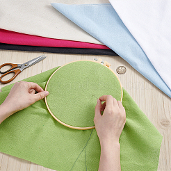リネン刺繍生地6枚  正方形  ミックスカラー  495~500x495~500x0.7mm&nbsp;DIY-WH0750-428