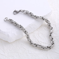 Браслеты из нержавеющей стали с цепочкой для мужчин и женщин KB4158