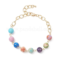 Браслеты из натуральной императорской яшмы&nbsp;BJEW-JB12161