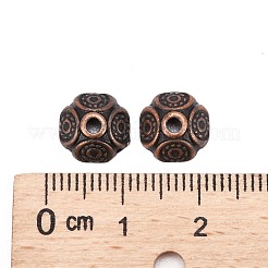 チベット風ビーズキャップ  亜鉛合金  鉛フリー＆カドミウムフリー  花  赤銅色  9x4mm  穴：1mm&nbsp;RLF0652Y