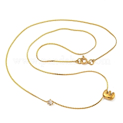 Colliers pendentifs en acier inoxydable 304 avec micro pavé de zircones cubiques&nbsp;LS-NJEW-H017-01G-E