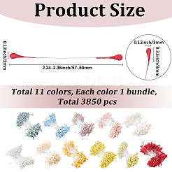 11 paquet de gypse bicolore avec cordon en coton pour le cœur de la fleur artificielle&nbsp;DIY-GF0014-55