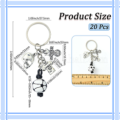 20шт брелок из сплава и дерева KEYC-SC0001-59C