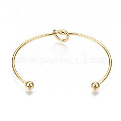 Fabrication de bracelets manchettes en acier inoxydable 304 avec nœud d'amour&nbsp;LS-MAK-S073-001G