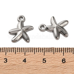 304ステンレスペンダント  ヒトデチャーム  ステンレス鋼色  16x14x2.5mm  穴：1.5mm&nbsp;STAS-A124-18E-P