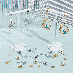 40 шт. 2 стиля 304 нержавеющая сталь круглая шарообразная фурнитура для сережек-гвоздиков STAS-BBC0004-79